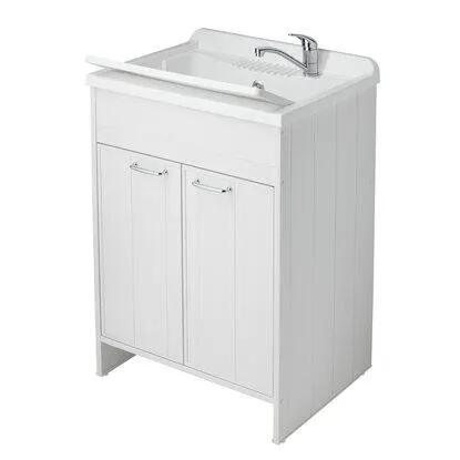 Lavatoio con due ante Pratiko in PVC bianco L 60 x P 50 x H 85 cm