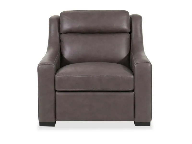 Germain Leather Power Chair in Gray