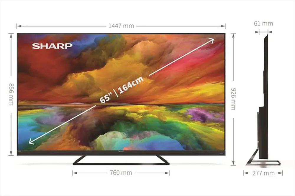 SHARP - Smart TV Q-LED UHD 4K 55" 55EQ3EA-Nero
