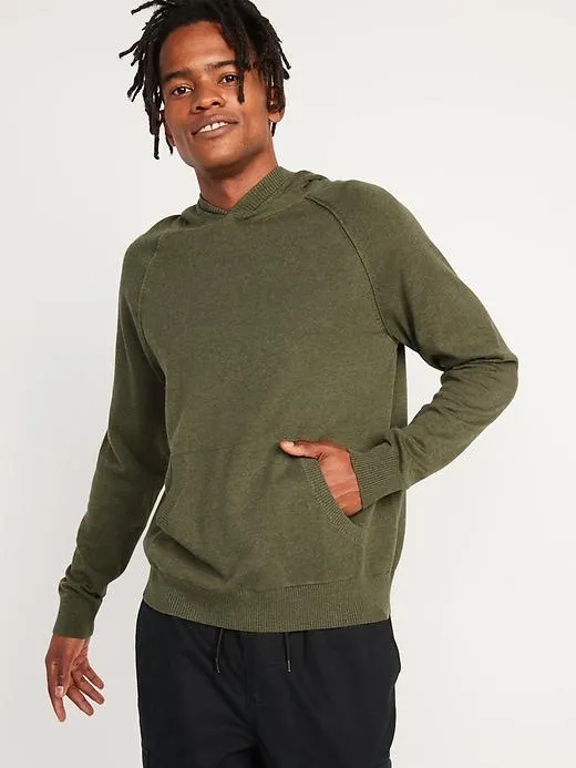 Raglan-Sleeve Pullover Sweater Hoodie for Men