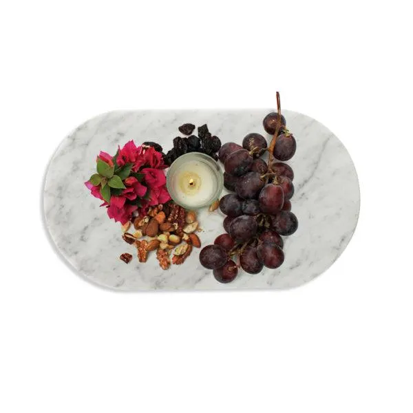 Tabla Ovalada Mármol Carrara