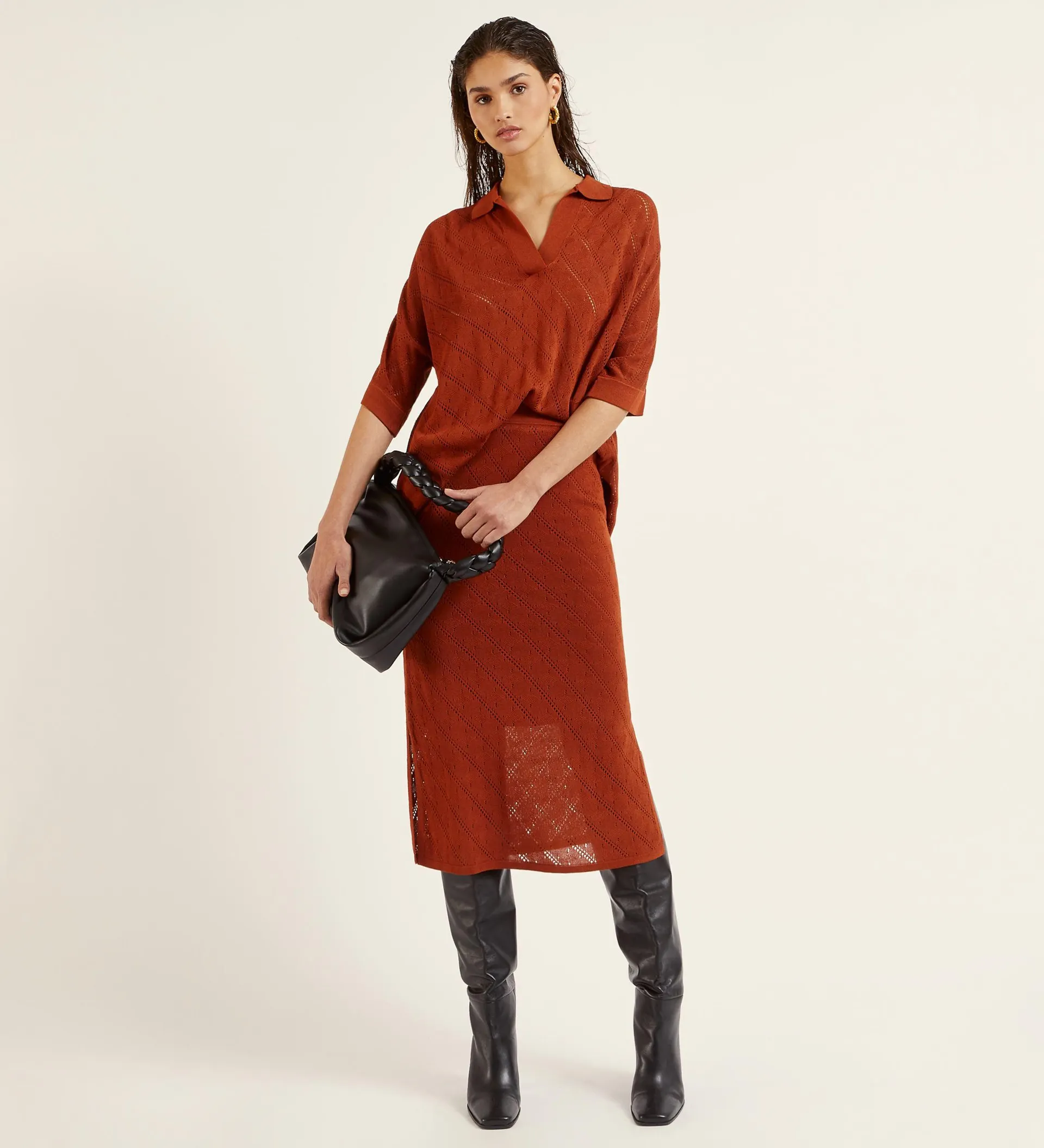 Top punto oversize calado