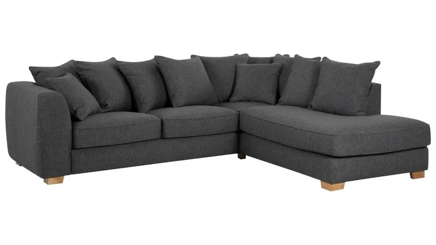 BOSTON-kulmasohva 272 Casa-kangas, kätisyys: oikea, musta