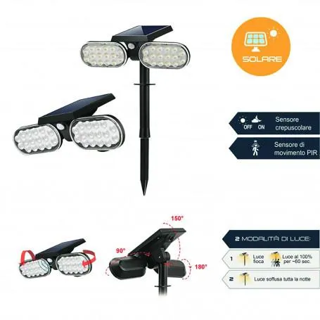 PICCHETTO SOLARE CON SENSORE CREPUSCOLARE