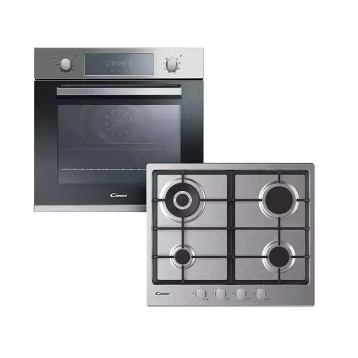 Horno Eléctrico Candy FCP605X y Anafe a Gas CHG6
