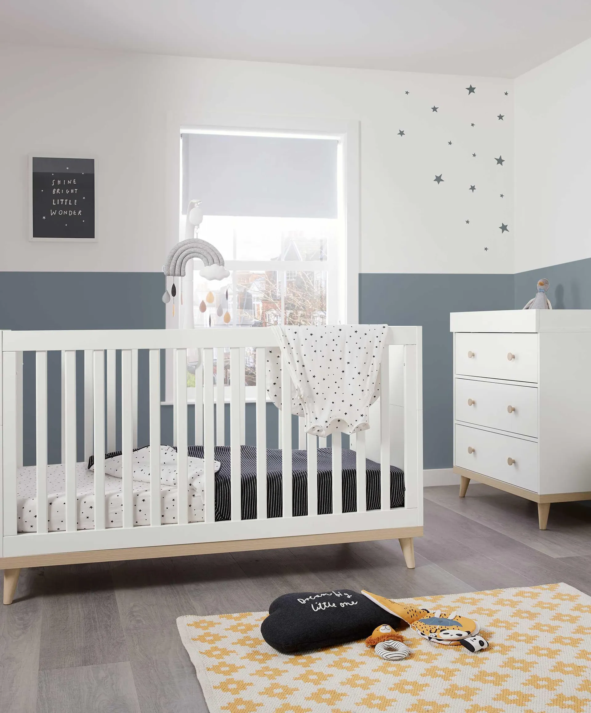 Beckley 2 Piece Cotbed Set with Dresser Changer - White/Natural