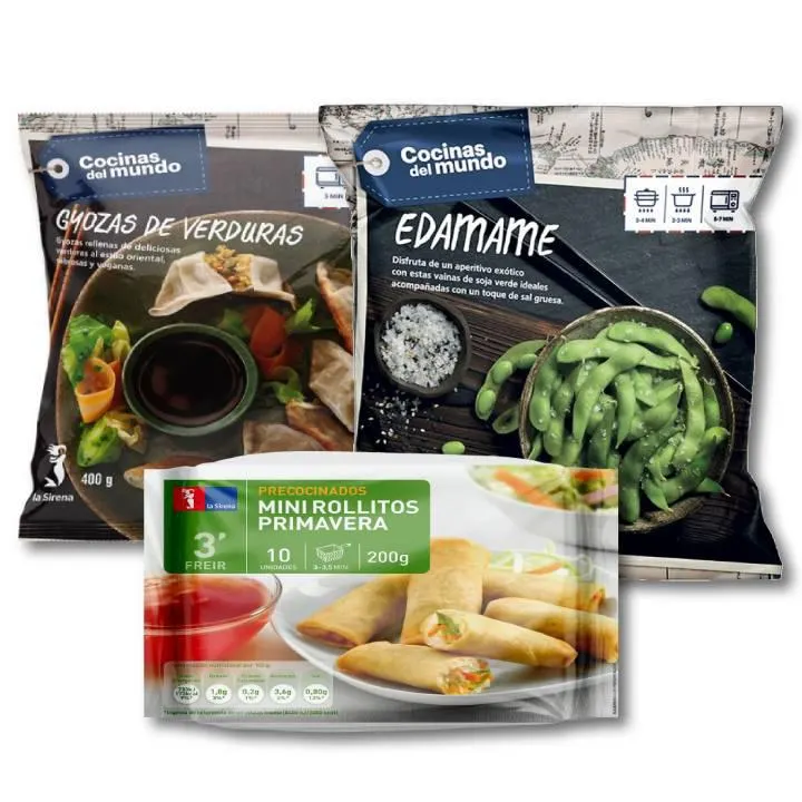 Pack Gyozas, rollitos de primavera y edamame/mukimame