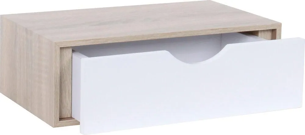Etagère tiroir 40x23.5x10cm chêne sanoma-blanc