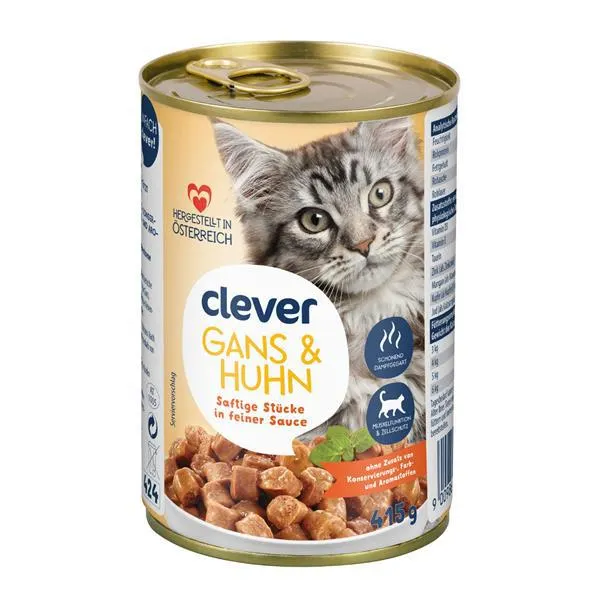 Clever Katze Gans & Huhn