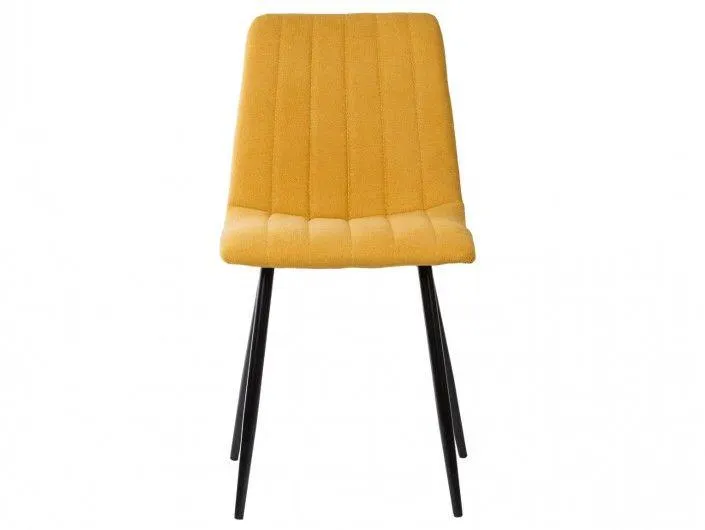 Pack 4 sillas de comedor tapizado mostaza y patas metálicas