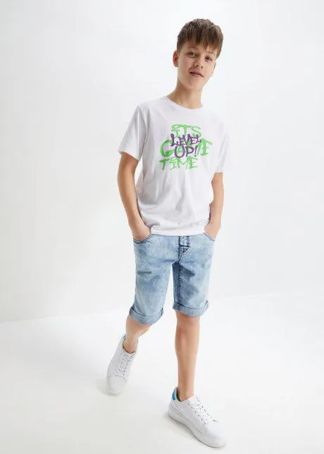 T-shirt e pantaloncini in jeans (set 2 pezzi)