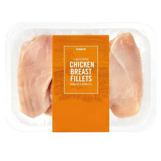 Iceland Class A Fresh Chicken Breast Fillets Skinless & Boneless 450g