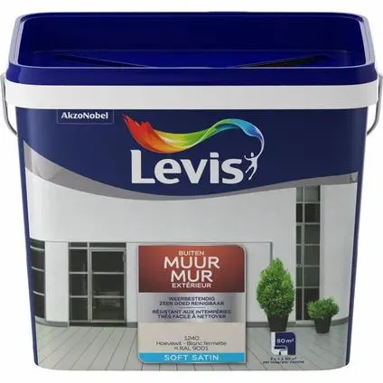 Peinture façade Levis Mur Extérieur blanc fermette satin 5L