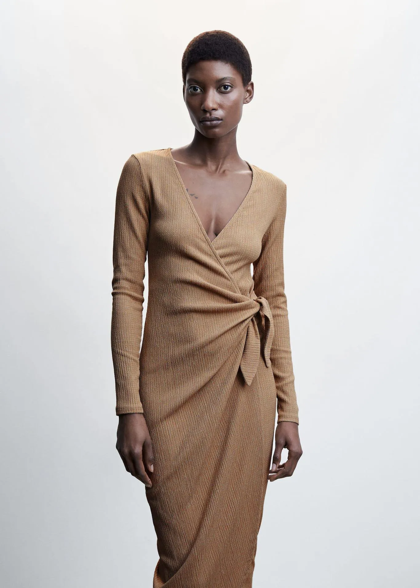 Vestito incrociato fiocco