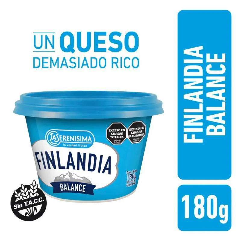 Queso Untable Balance Bajo en Sodio Finlandia x 180 g.