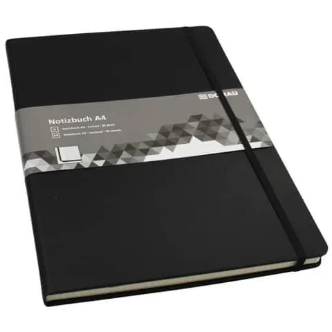 Notizbuch 96 80g/m² A4 kariert schwarz DONAU 1344200-01