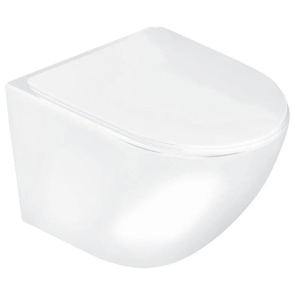 Kerra Delos White Seinälle kiinnitettävä kannellinen wc-istuin