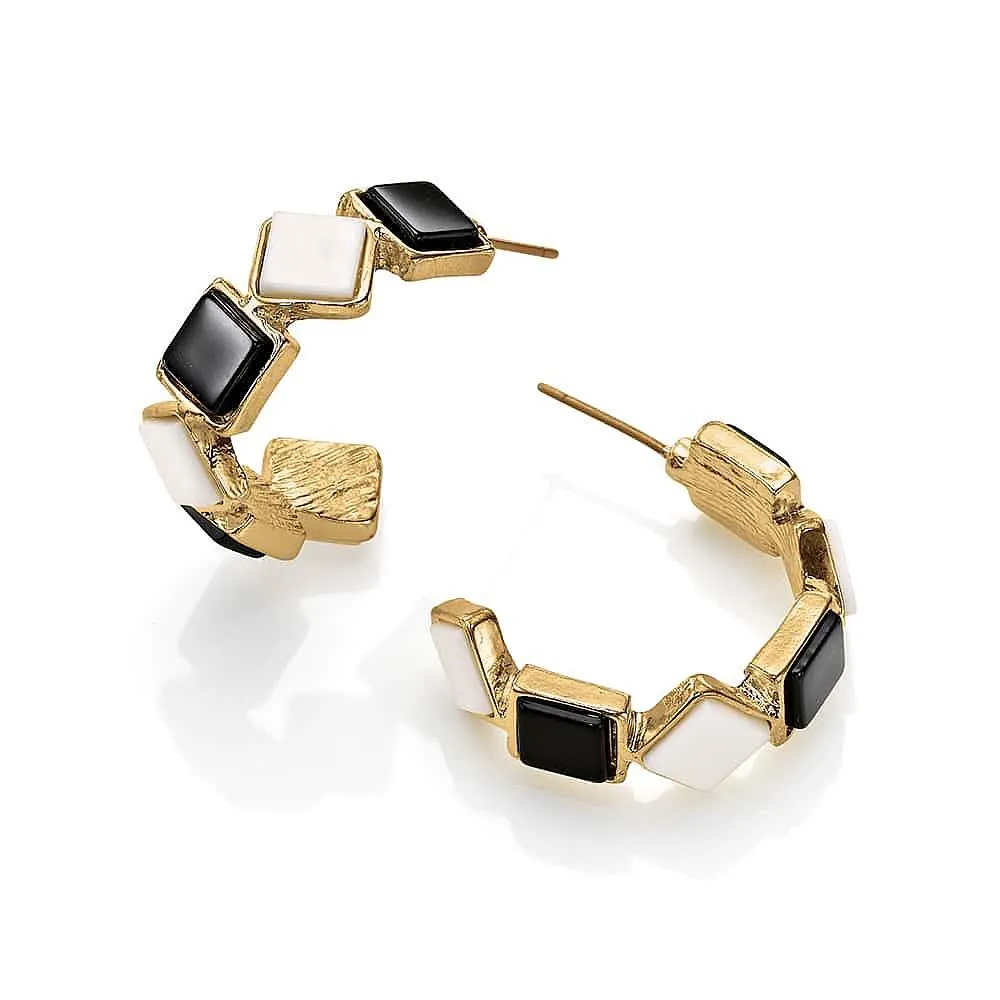 Mod Monochrome Hoop Earrings