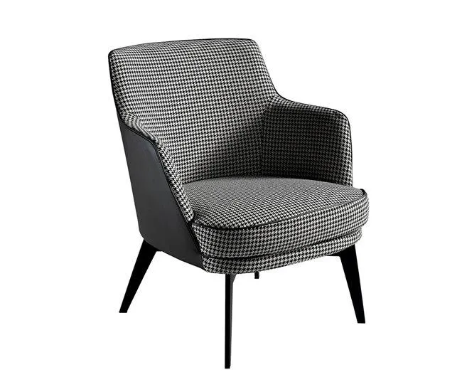 ANGEL CERDA Cadeirão estofado em tecido houndstooth