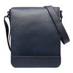 Pasta Bagaggio Orange Vertical em Couro - Pequena Azul