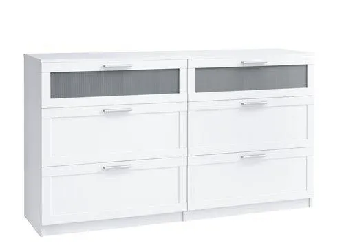 Comodă 3+3 sertare AABYBRO albă
