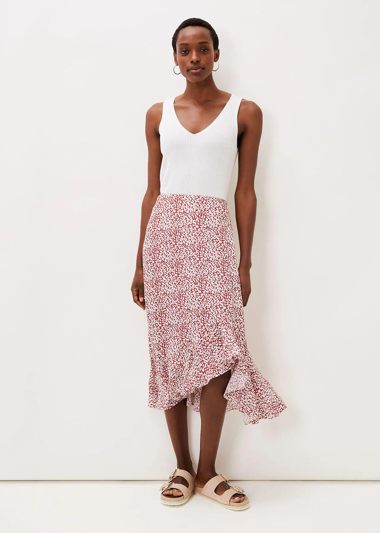 Lara Print Frill Hem Skirt