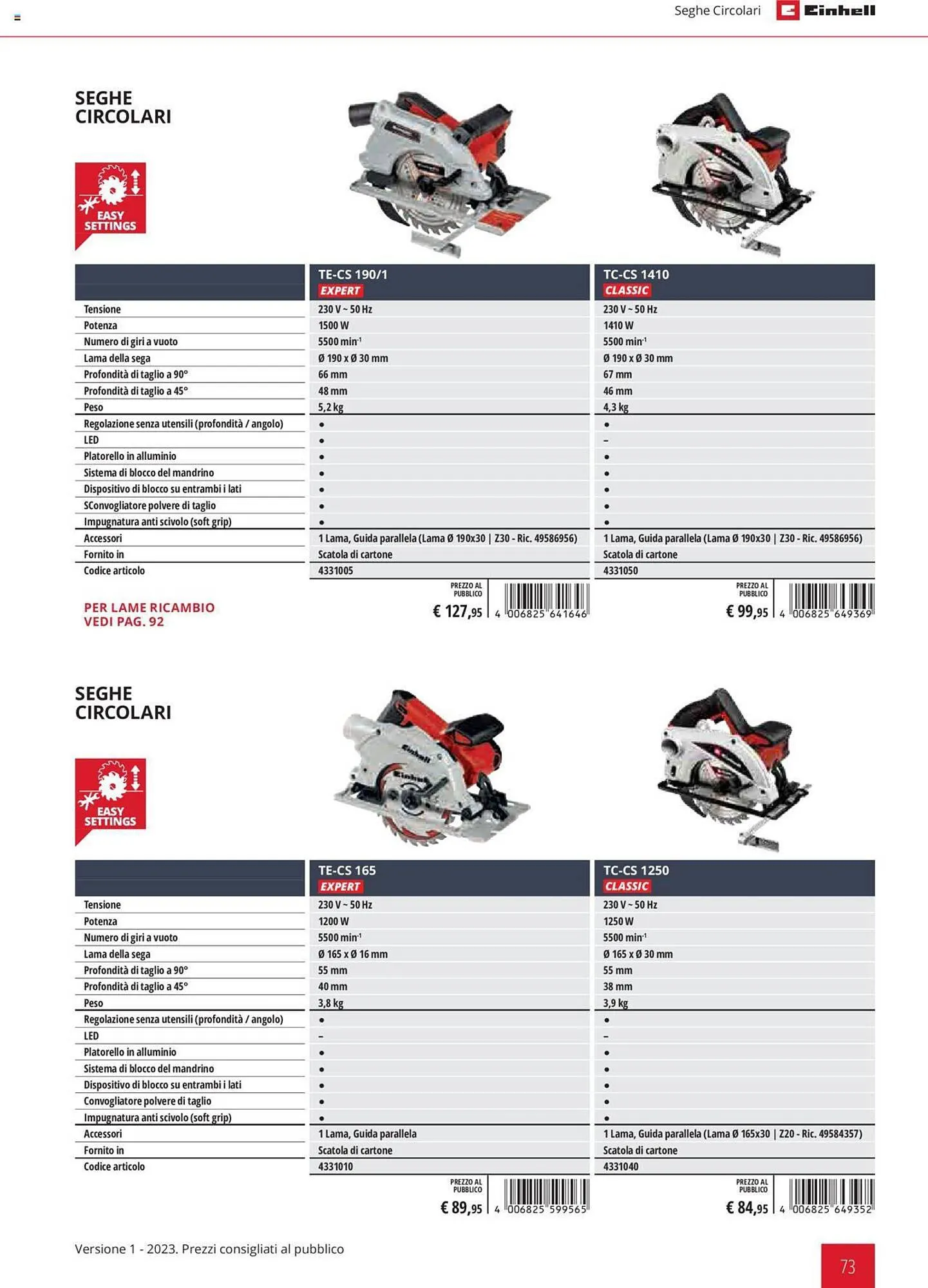 Volantino Einhell da 1 febbraio a 31 dicembre di 2023 - Pagina del volantino 73
