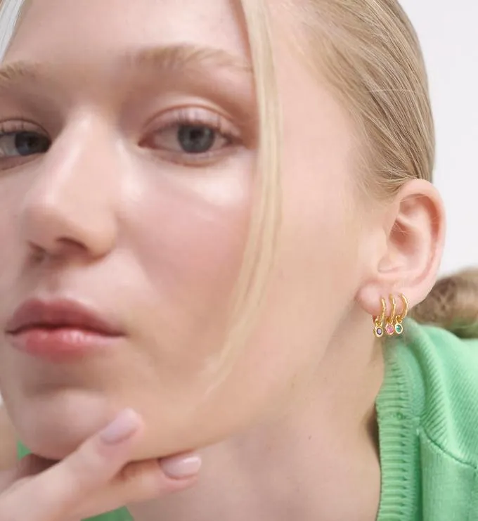 Mini Gem Single Huggie Ear Stack