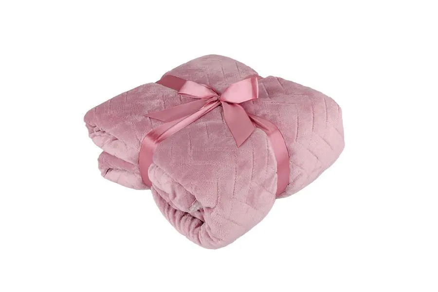 Deka beránek Parkety 150 x 200 cm starorůžová