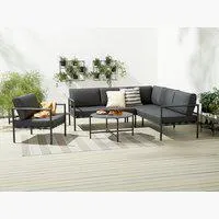 Set lounge SARPSBORG 6 posti nero