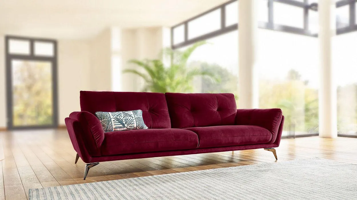 TOUNDRA Canapé 3 places en microfibre