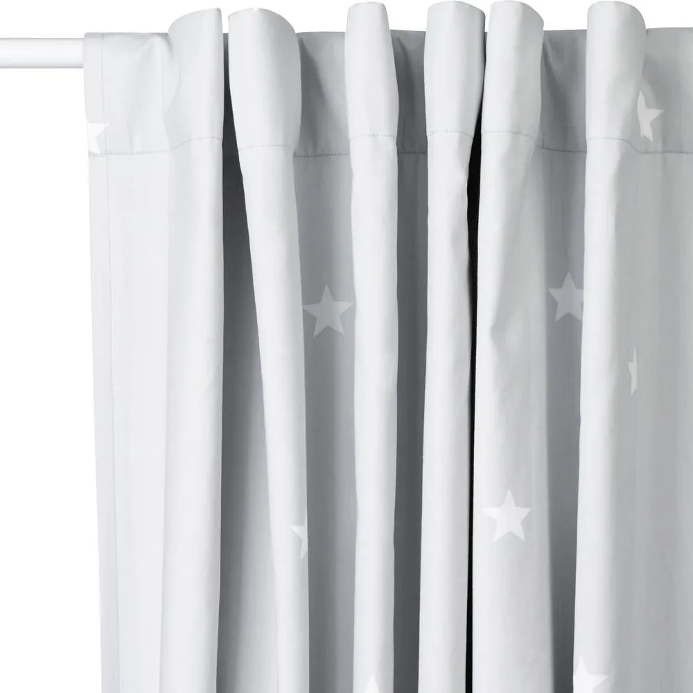 Children's Blackout Curtains - Grey Stardust, W165 x L183 cm