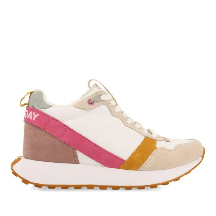 Vincly women's white retro-style sneakers with inner wedges