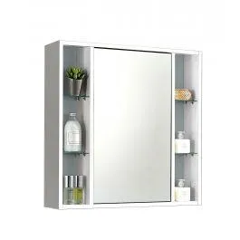 SPECCHIO CONTENITORE 1 ANTA KORA BIANCO FRASSINATO L74 CM