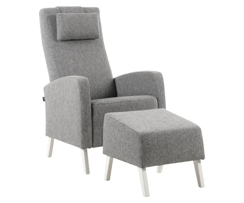 HILDA LUX-nojatuoli ja rahi Mia-kangas, hintaryhmä 2, harmaa