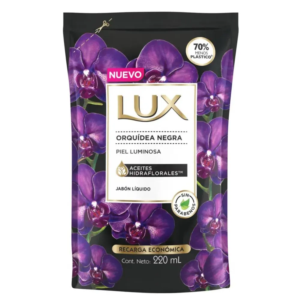 JABON LIQUIDO LUX ORQUIDEA NEGRA D/P 220ml
