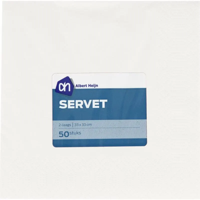 AH Servetten 2-laags 33x33 cm wit