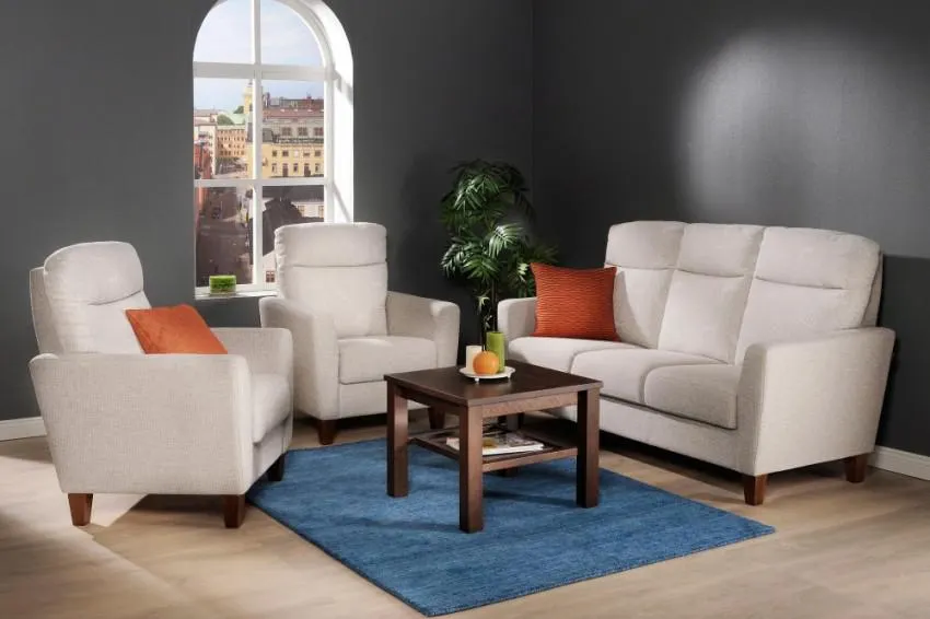 VERDI-sohvakalusto Goes/Leaf-kangas, beige