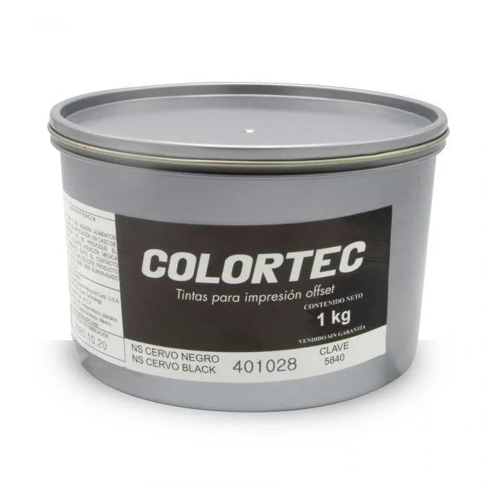 TINTA SELECCION CERVO COLORTEC 5840 NEGRO PROCESS 1 KG. FRESCA