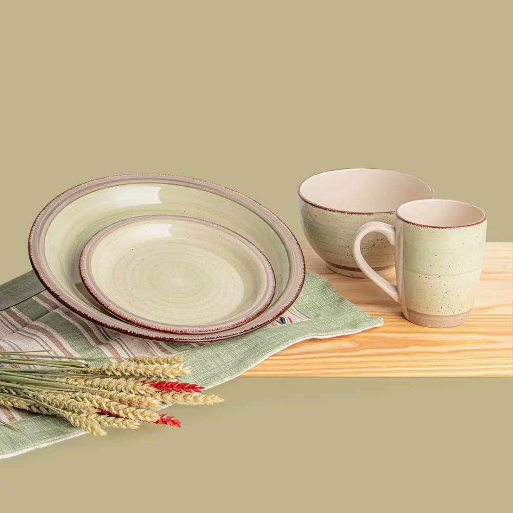 Serviço Mesa 16 Peças RUSTIK Verde