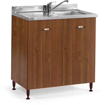 Base cucina sottolavello 80 cm 2 ante noce antico