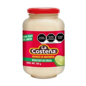 MAYONESA CON JUGO DE LIMÓN REDUCIDA EN GRASA LA COSTEÑA FRASCO 385 GR.