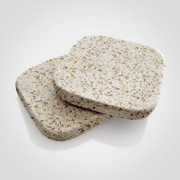 Posavasos Cuadrado de Terrazo Blanco Jaspe