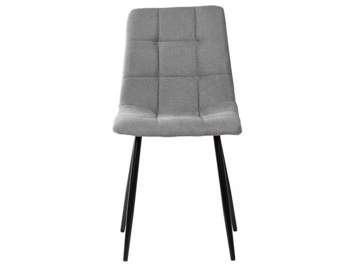 Pack 4 sillas de comedor tapizado gris claro y patas metálicas