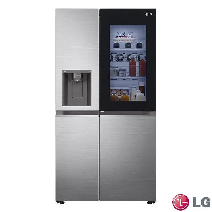 LG Instaview™ Door-In-Door™ GSXV80PZLE, Side by Side Fridge Freezer, E Rated in Shiny Steel