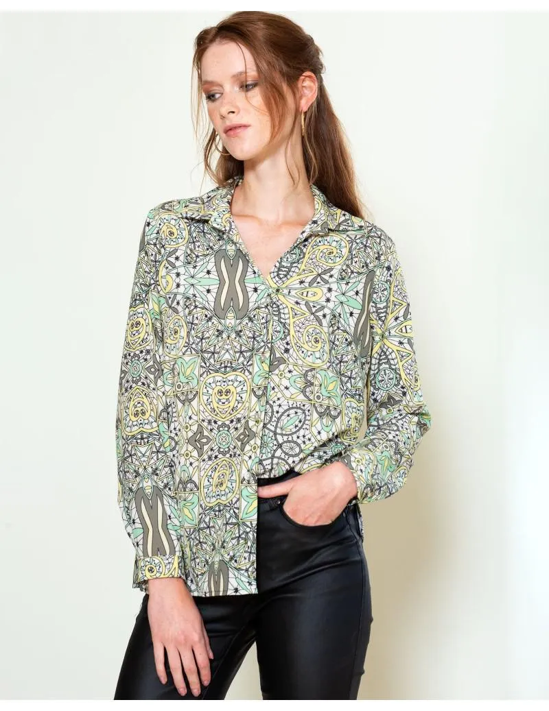 BLUSA CAMISERA RETICULAR