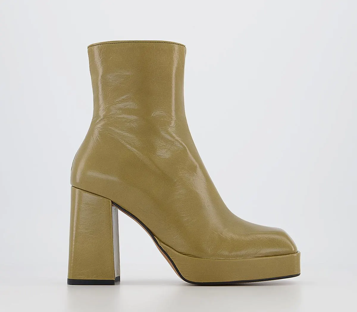 Attitude Square Toe Platform Ankle Boots