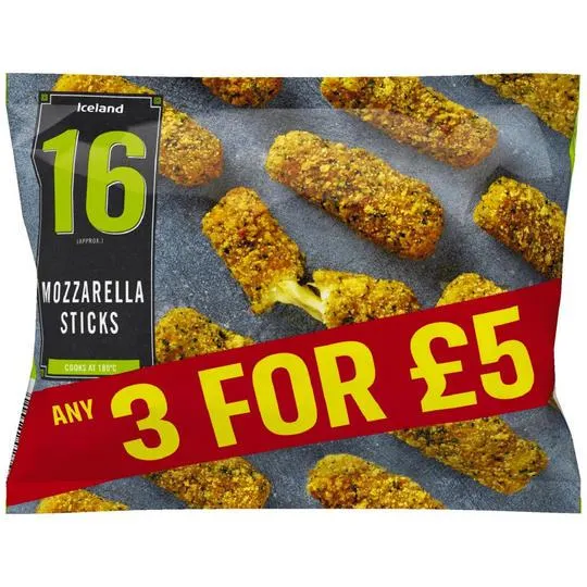 Iceland 16 (approx.) Mozzarella Sticks 240g