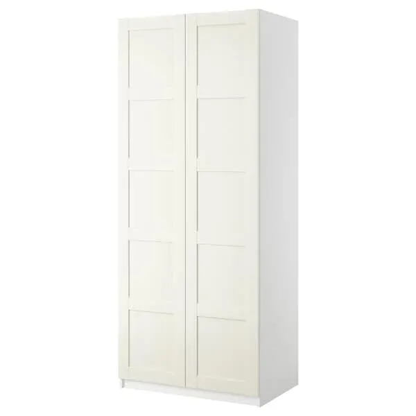 Armario con 2 puertas, blanco/Bergsbo blanco,