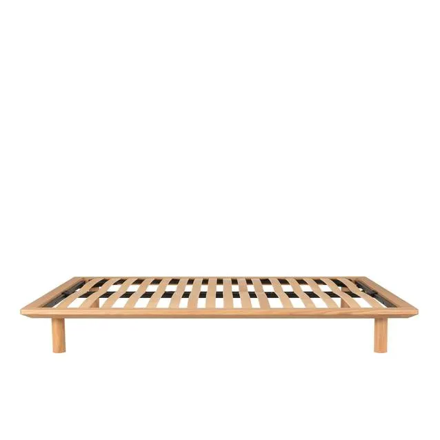 Wooden Bed Frame, W 190 x D 215 x H 5.5 cm, Queen, Oak , MiddleEast Spec